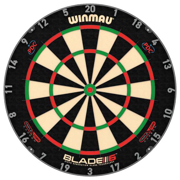 Winmau Blade 6 Triple Core Carbon - Off. Tournament Bristle Dartboard of the PDC