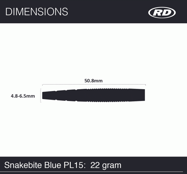 RED DRAGON Peter Wright Snakebite PL 15 Blue - 22g - 90% T