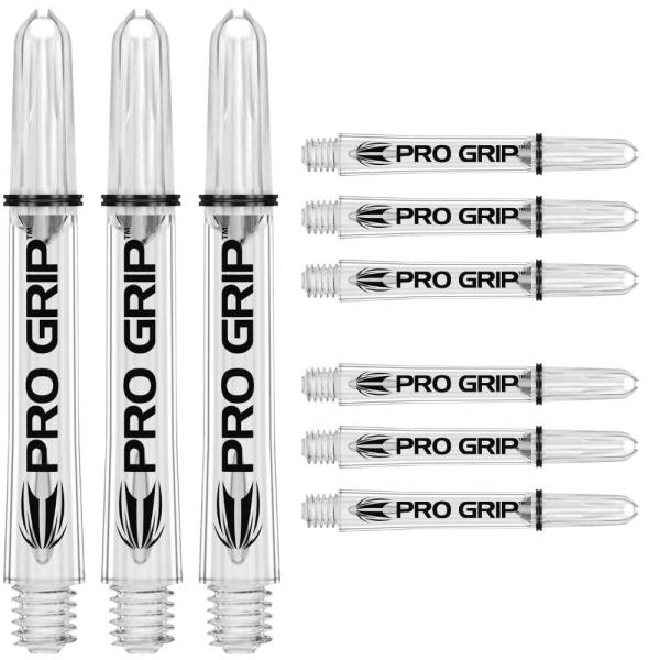 TARGET PRO GRIP - CLEAR - SHORT - 9 pièces tiges de fléchettes