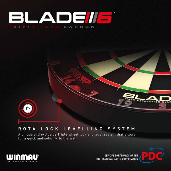 Winmau Blade 6 Triple Core Carbone - Cible de flechettes en acier