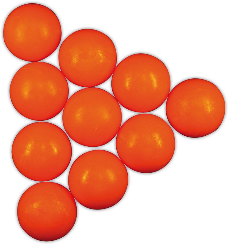 Balles de babyfoot standards - 10 balles, dures, orange