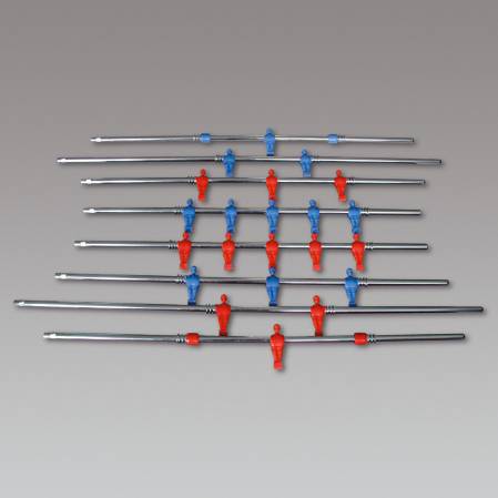 STANDARD PLAYING RODS - Full Set with 8 Rods - red/blue - 16 mm