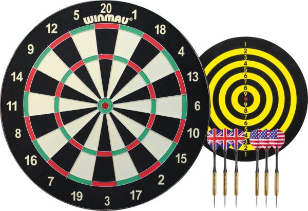 WINMAU FAMILY DART GAME - papier dur - 6 fléchettes incl., Cibles  fléchettes en acier, FLÉCHETTES