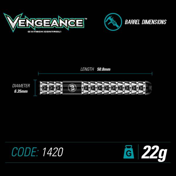 Steeldart WINMAU VENGEANCE - 90% Wolfram - 22g - +/- 0.05g